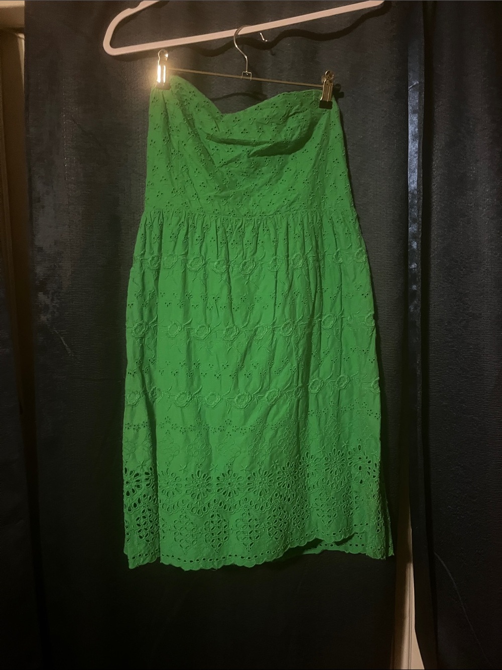 Old Navy Strapless Bright Green Eyelet Dress